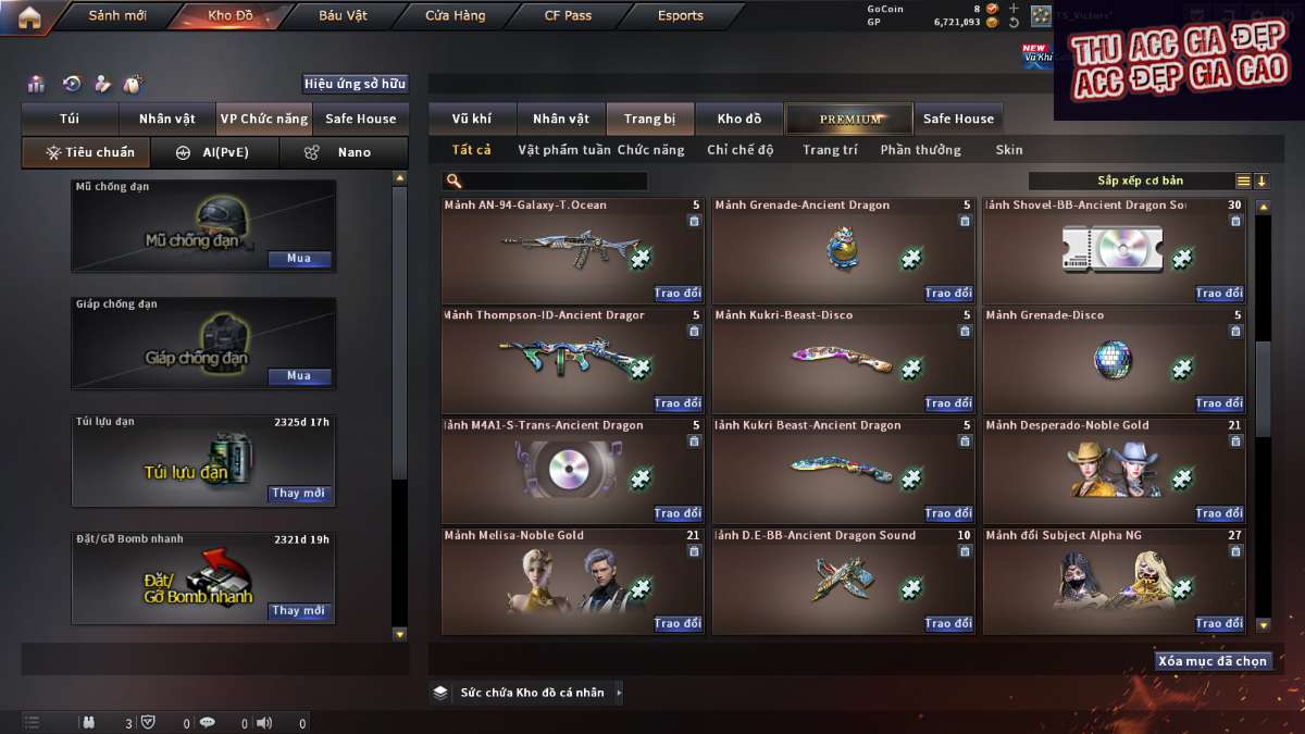 shop acc cf uy tin gia re